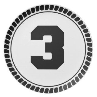 Number Three Circle Plate