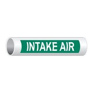 ASME A13.1 Intake Air White on Green Label PIPE 15216 WHTonGreen HVAC  Business And Store Signs 