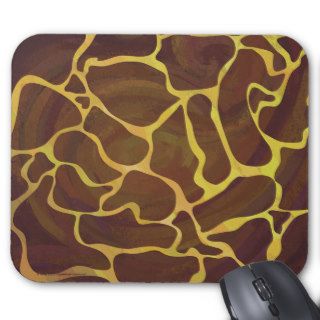 Giraffe Brown and Yellow Print Mousepads