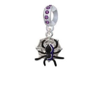 Black Spider Sapphire Crystal Charm Bead Dangle Delight Jewelry Jewelry