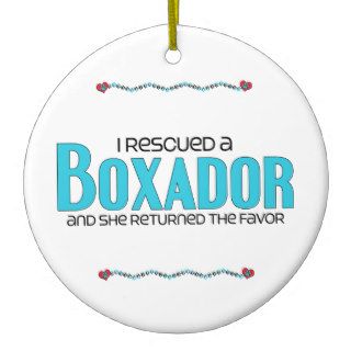 I Rescued a Boxador (Female) Dog Adoption Design Christmas Ornaments
