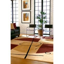Hand tufted Beige Contemporary Castleford New Zealand New Zealand Wool Abstract Rug (3'3 x 5'3) 3x5   4x6 Rugs