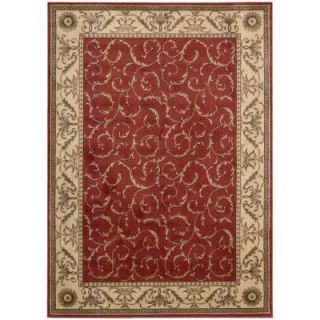 Nourison Rug Boutique Scrollwork Red 5 ft. 6 in. x 7 ft. 5 in. Area Rug 047786