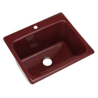 Thermocast Kensington Drop in Acrylic 25x22x12 in. 1 Hole Single Bowl Utility Sink in Ruby 21166