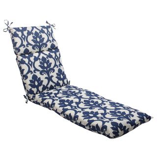 Pillow Perfect Bosco Polyester Navy Outdoor Chaise Lounge Cushion Pillow Perfect Outdoor Cushions & Pillows