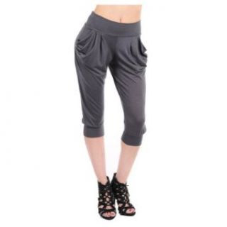 247 Frenzy Harem Legging Pants with Pockets   Charcoal (S/M)