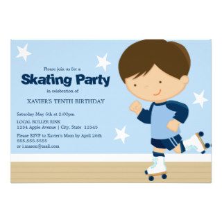 5 x 7 Skating Party  Birthday Party Invite