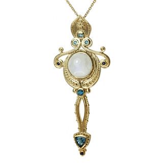 Michael Valitutti Gold over Silver Multi gemstone Necklace Michael Valitutti Gemstone Necklaces