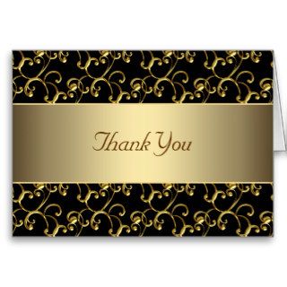 Elegant Black and Gold Thank You Cards