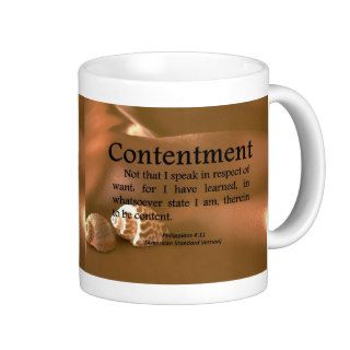 Contentment Philippians 4 11 Coffee Mugs