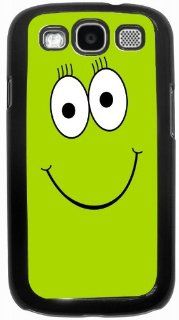 Rikki KnightTM Green Cheeky Smiley Face   Black Hard Case Cover for Samsung Galaxy i9300 Galaxy S3 Cell Phones & Accessories