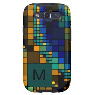 Geometric Pattern Mosaic Monogram  Multi Color Samsung Galaxy S3 Cover