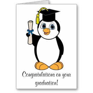Graduation Congratulations with Boy Penguin Greeting Cards