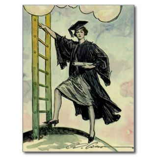 Vintage Graduation, Climbing the Corporate Ladder Postcards