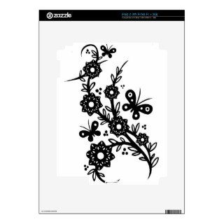 Chinese swirl floral design decals for the iPad 2