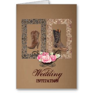 Cowboy Boots Western Wedding SaveTheDate Cards