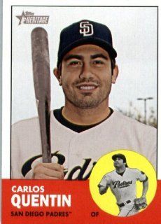 2012 Topps Heritage 254 Carlos Quentin   San Diego Padres   MLB Trading Card Sports Collectibles