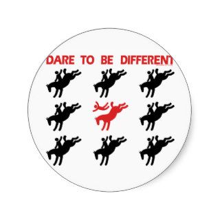 Be Different   Funny Horse Saying Round Sticker