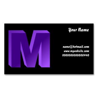 Monogram Letter M, Your Name, Business Card