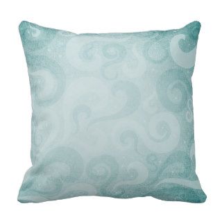 Holiday Blue Swirl Pattern Pillow