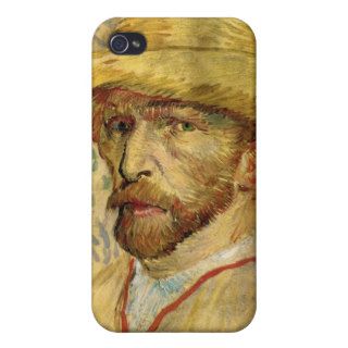 Van Gogh; Self Portrait with Straw Hat iPhone 4/4S Case