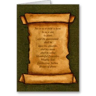 Old Scroll Scripture, Bible Isaiah, Christmas Greeting Card