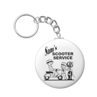 Scooter 34 ~ Sam's Gas Vintage Scooters Keychain