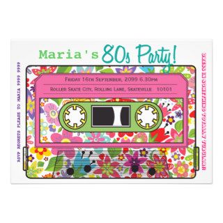 Retro Casette Tape 80s Party Theme Invitation