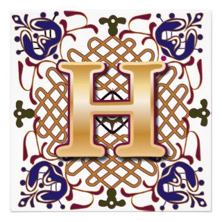 Celtic Design Letter H Invite