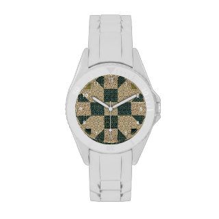 Patch Star Gold and Green Wrist Watches