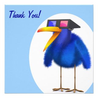 Thank You Bluebird 3d Glasses Thankyou Custom Invitation