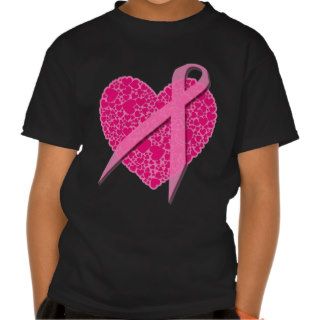 Pink Ribbon Heart Breast Cancer Awareness T Shirts
