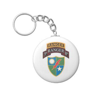 3rd Ranger Bn Scroll, Crest, Ranger Tab Key Chains