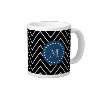 Navy Blue, Black and White Chevron Pattern  Your Jumbo Mugs