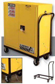 JUSTRITE Safety Cabinet Rolling Cart   30 Gallon & Piggyback Style   Load Capacity 500 LB