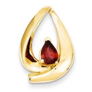14k 7x5mm Pear Garnet Slide   JewelryWeb Pendant Necklaces Jewelry