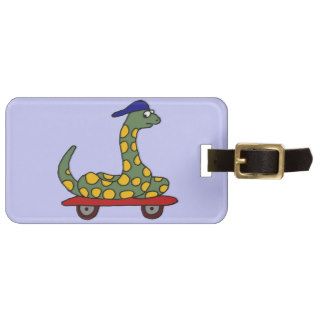 XX  Funny Boa Constrictor on a Skateboard Luggage Tag