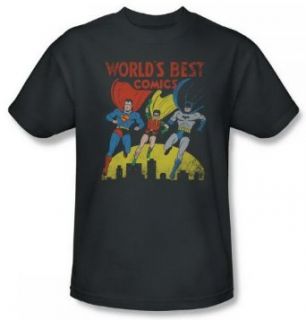 Justice League World'S Best Charcoal Adult Shirt Justice League241 AT Fashion T Shirts Clothing