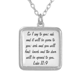 ask seek knock bible verse Luke 119 necklace
