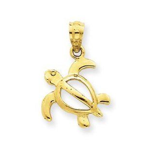 14k Gold Open Turtle Pendant Jewelry