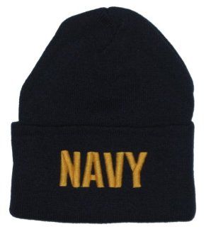 U.S. Navy Embroidered Classic Cuffed Knit Beanie Hat Sports & Outdoors
