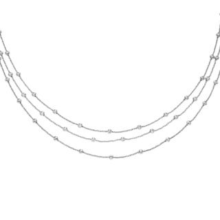 La Preciosa Silver 'Moonbeads' Multi strand Diamond cut Necklace La Preciosa Sterling Silver Necklaces