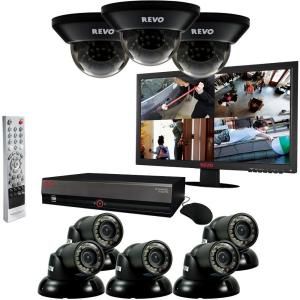 Revo 16 CH 2TB DVR Surveillance System with (8) 700TVL 100 ft. Night Vision Cameras and 21.5 in. Monitor R164D3GT5GM21 2T