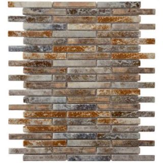 Rustica Brick Noce Slate 10 3/4 in. x 12 3/4 in. x 6 mm Porcelain Mosaic Floor and Wall Tile FCP53RNS
