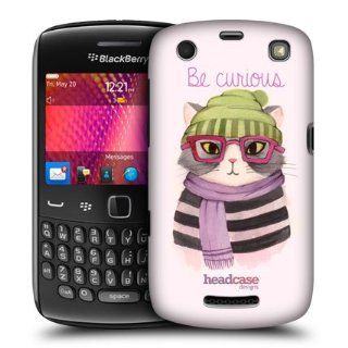 Head Case Be Curious Cat Animal In Watercolour Case For Blackberry Curve 9360 Cell Phones & Accessories