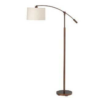 Kichler Lighting 74256BCZ Cantilever 60.5 Inch to 69.5 Inch Portable Floor Lamp, Burnished Copper Bronze with Oatmeal Linen Hard Back Shade    