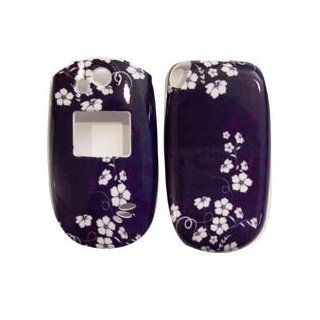 Fits LG VX5300 AX245 UX245 Verizon Cell Phone Snap on Protector Faceplate Cover Housing Hard Case   White Hawaii Flower on Dark Blue 