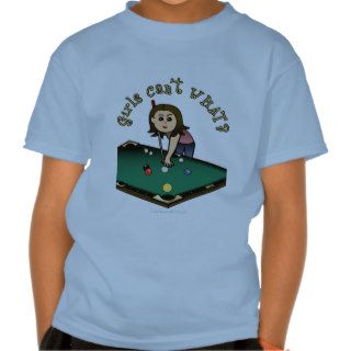Light Female Billiards Player T shirt