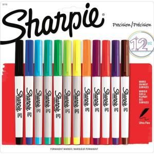 Sharpie Assorted Colors Ultra Fine Point Permanent Marker (12 Pack) 37175PP