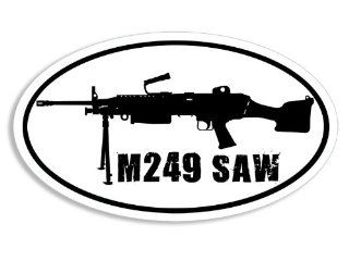 Oval .M249 Saw Military Gun Sticker 